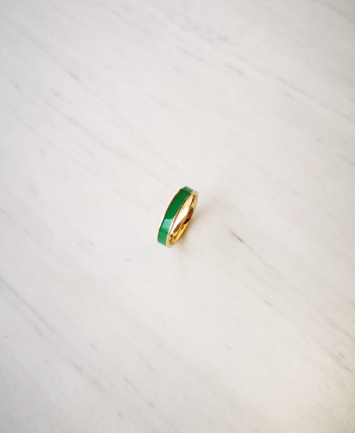 Enameled steel ring green