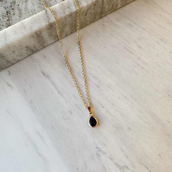 Black Crystal Drop Necklace