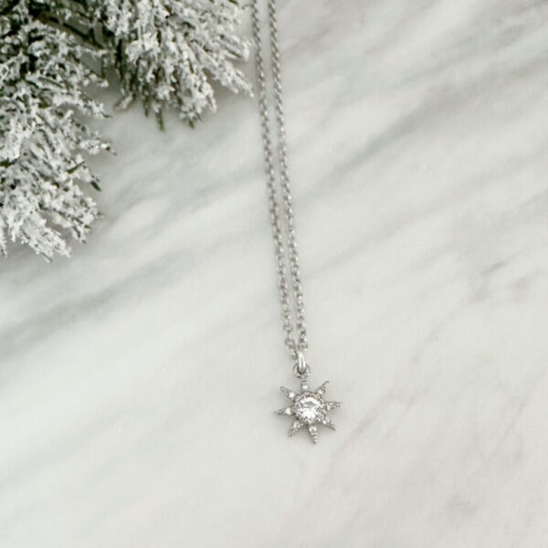 Zircon Star Necklace Silver