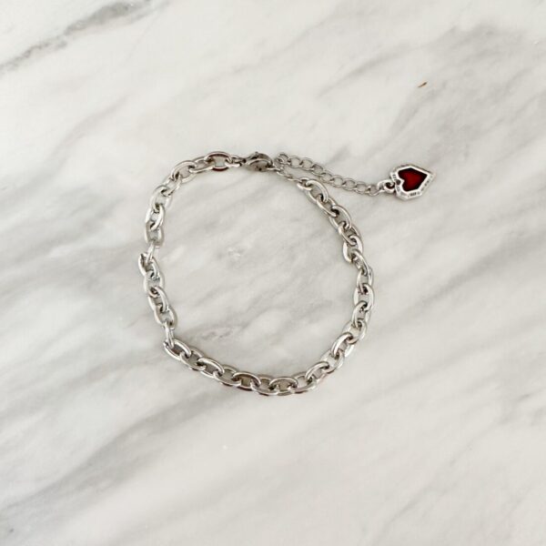 red heart chain bracelet