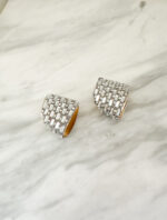 Silver Crystal Rhombus Earrings