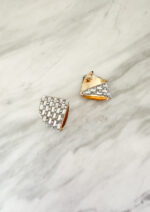 Silver Crystal Rhombus Earrings