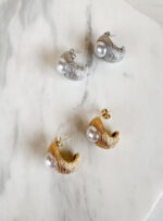 Mini Oval Pearl Earrings