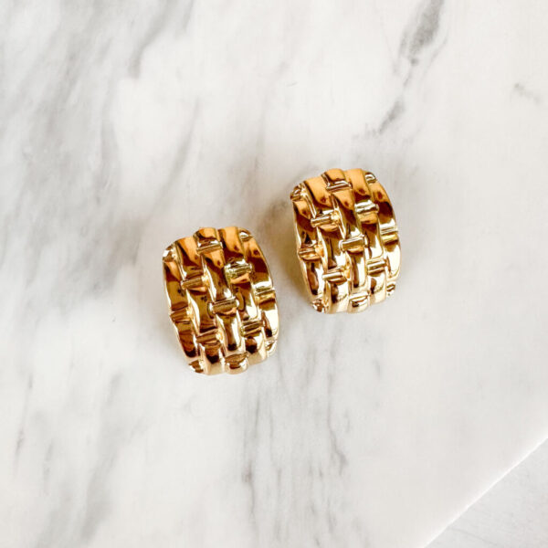 Braid Steel Earrings Golden