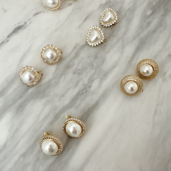pearl zircon earrings