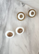 Gold White Vintage Earrings