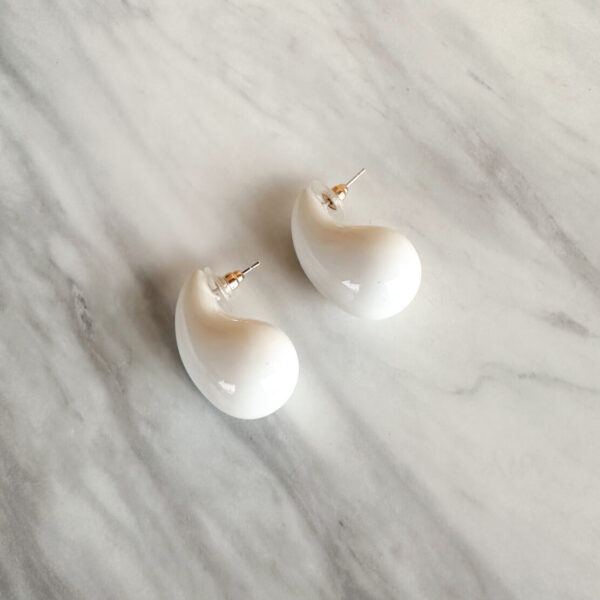 White Drop Earrings