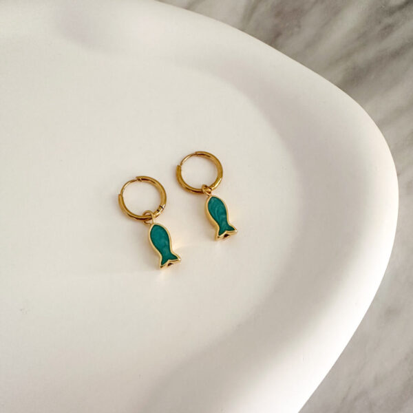 Turquoise Fish Hoops
