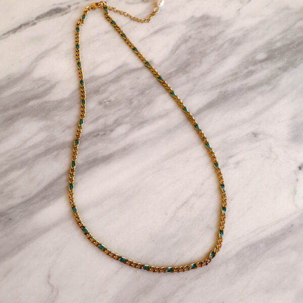 Enameled Rosary Necklace turquoise