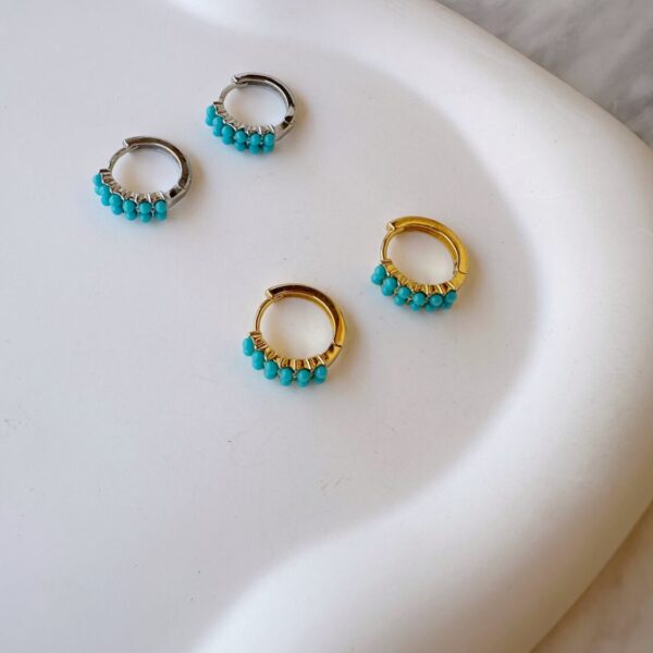 Turquoise Small Hoops