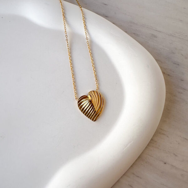 Striped Heart Necklace