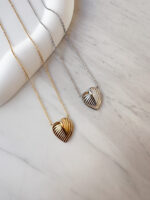 Striped Heart Necklace