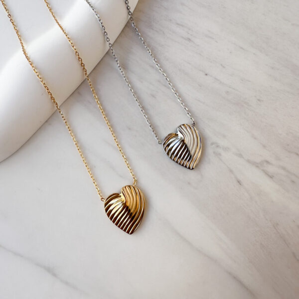 Striped Heart Necklace