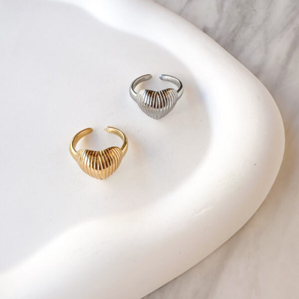 Striped Heart Ring