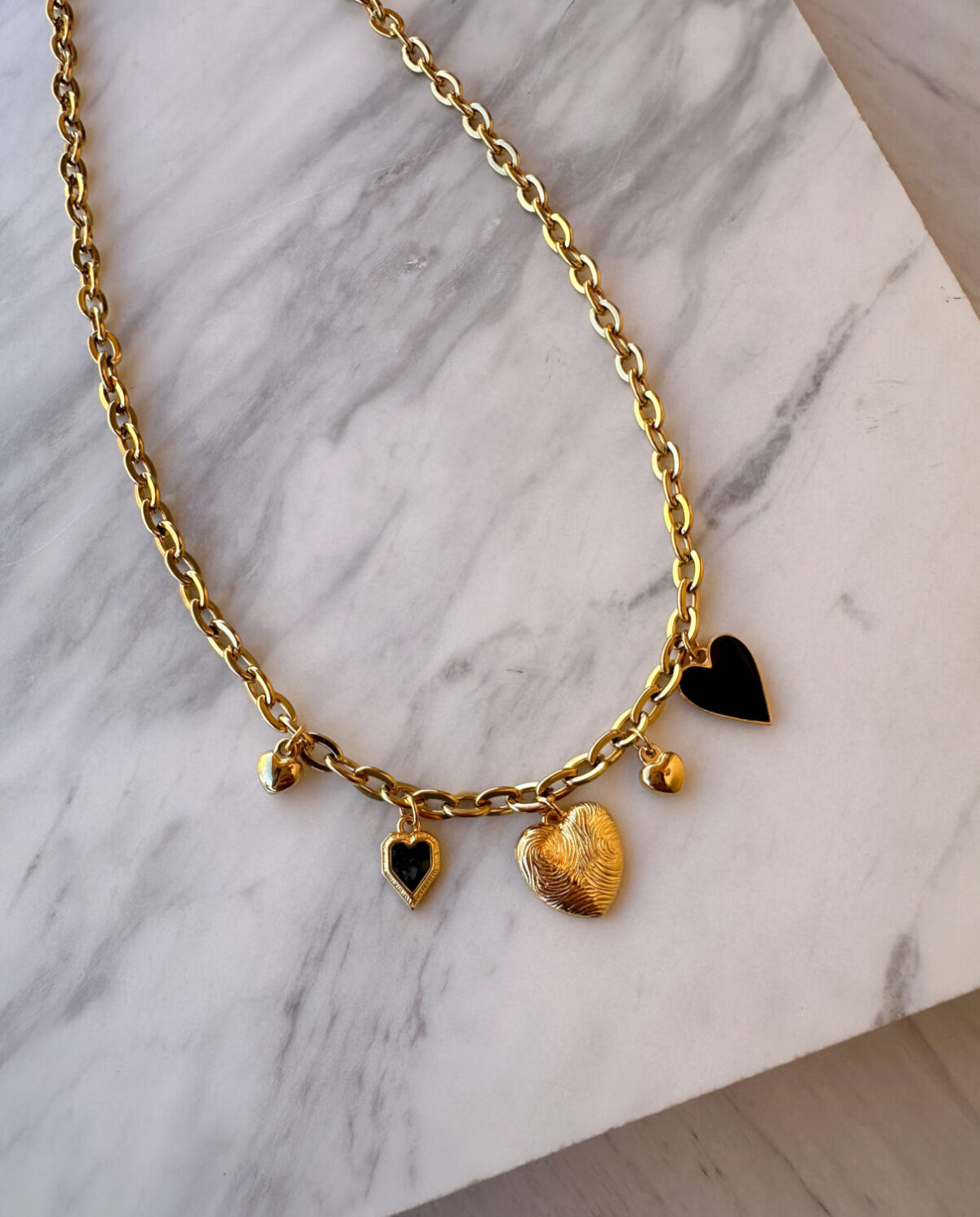 Black Heart Charm Necklace