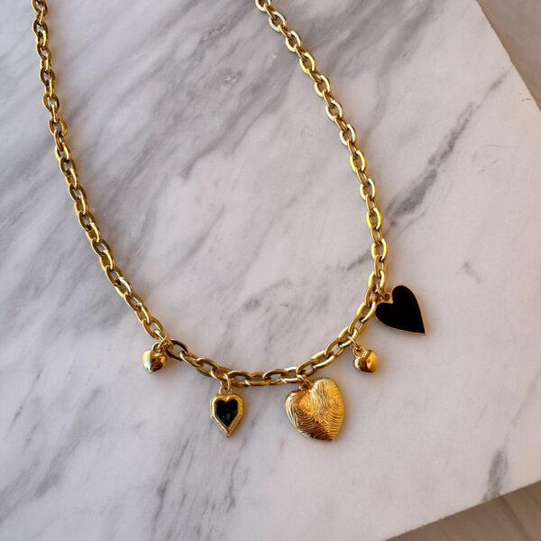 Black Heart Charm Necklace