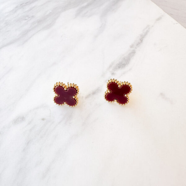 Fildisi Cross Earrings Bordeaux