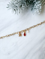 red Drop Charm Bracelet