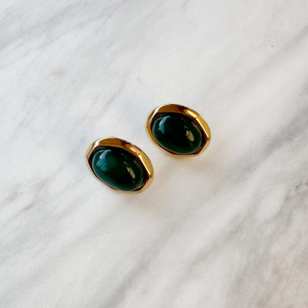 Green Oval Earrings