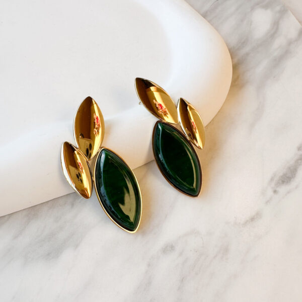 Green Steel Earrings