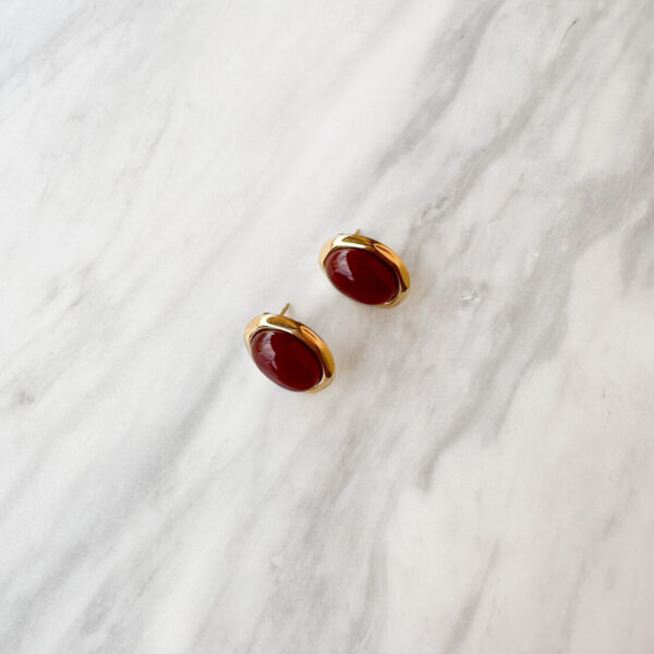 Bordeaux Oval Earrings