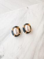 Oval Pearl Earrings