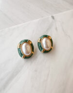 Oval Pearl Earrings