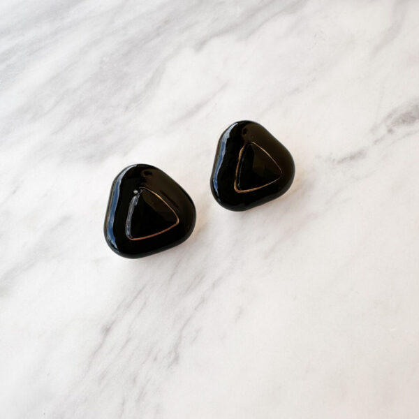 Black Triangle Earrings