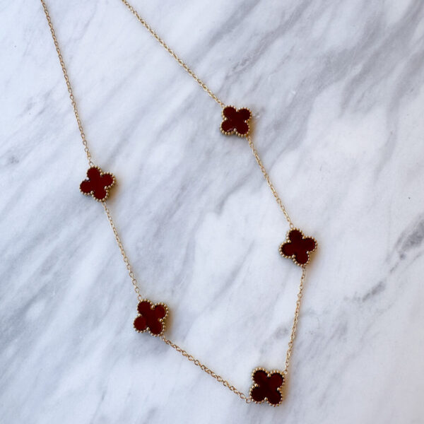 Fildisi Cross Necklace Bordeaux