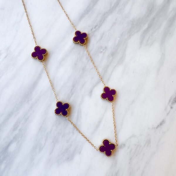 Fildisi Cross Necklace Purple