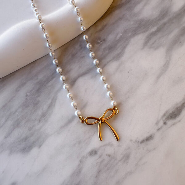 Pearl Bow Necklace