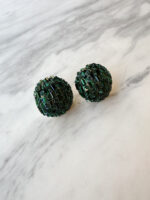 Round Green Crystal Earrings Small